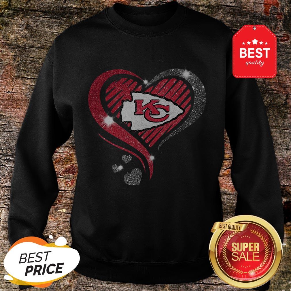 Diamond Heart Love Kansas City Chiefs Super Bowl Champions Shirt - Image 4