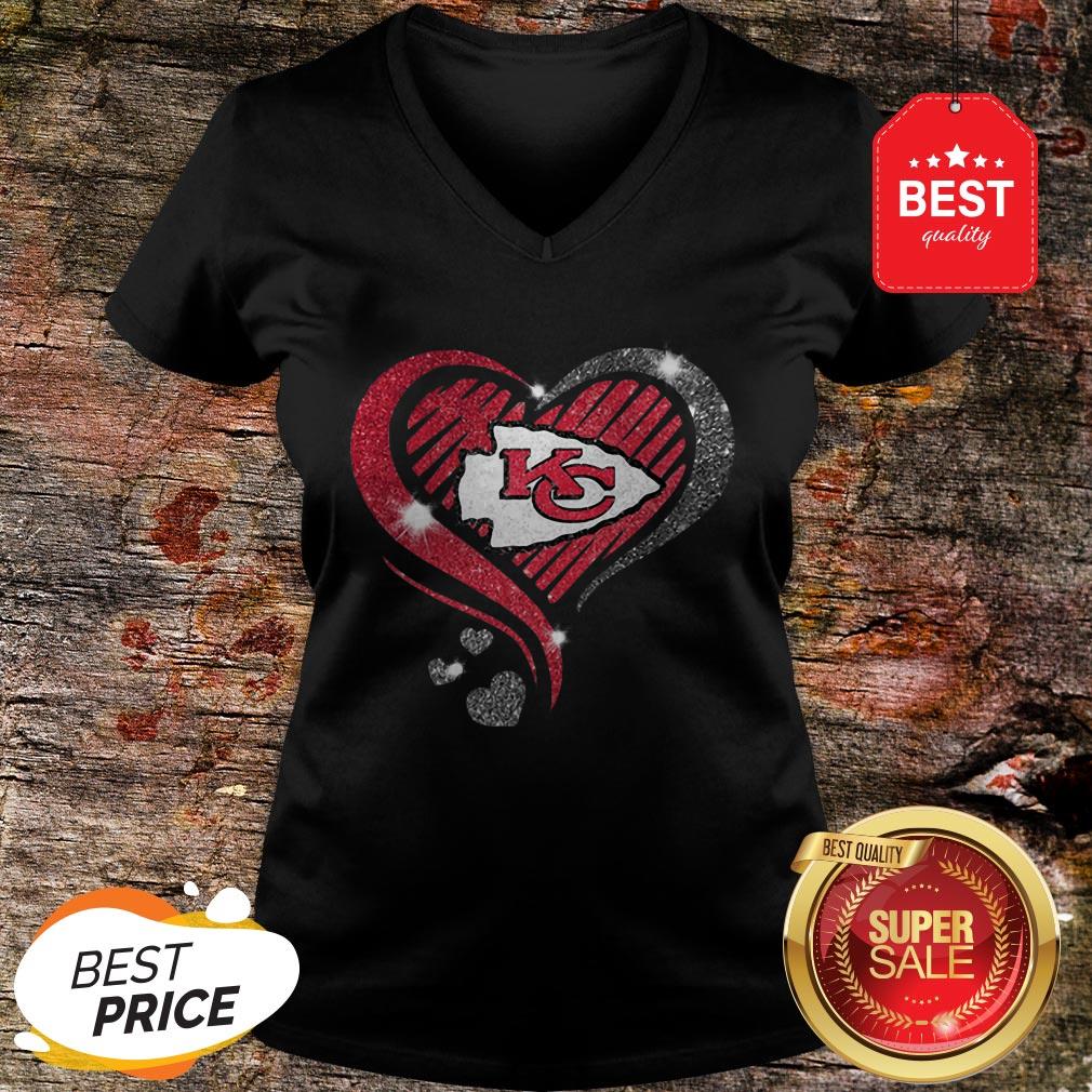 Diamond Heart Love Kansas City Chiefs Super Bowl Champions Shirt - Image 2