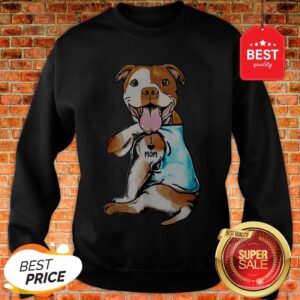 Alternative view of Nice American Staffordshire Terrier I Love Mom Tattoos Shirt